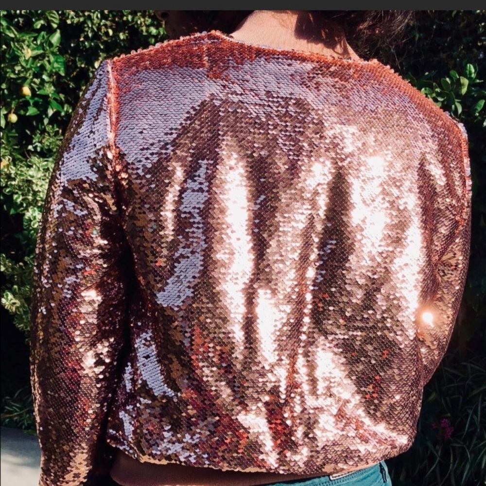BEBE SEQUIN BOMBER - Picture 2 of 4